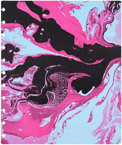 Vista 378 de Talia - Agenda personalizable con aros, (Fireworks Deep Lake, con discos Deep Lake, tamaño mediano (7.5 x 9.75 pulgadas).