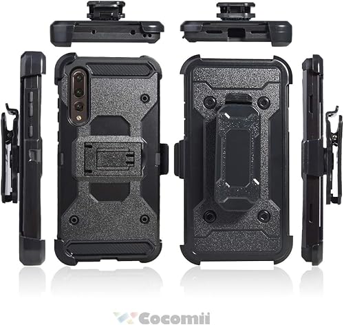 Cocomii Dark Knight Armor Huawei P20 PRO Custodia Nuovo  Robusto  Fondina Clip Cintura Cavalletto Antiurto Copertura  Militare Difensore  Tutto Corpo Case Paraurti for Huawei P20 PRO  Dk Black 