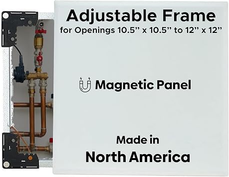 Best 10.5 x 12 Magnetic Wall Access Panel with Adjustable Frame, Flush Universal 20-Gauge Steel Access Door for Drywall/Ceilings, No Flange LEED Compliant Drywall Panel, AMZ-BA-EZMAG