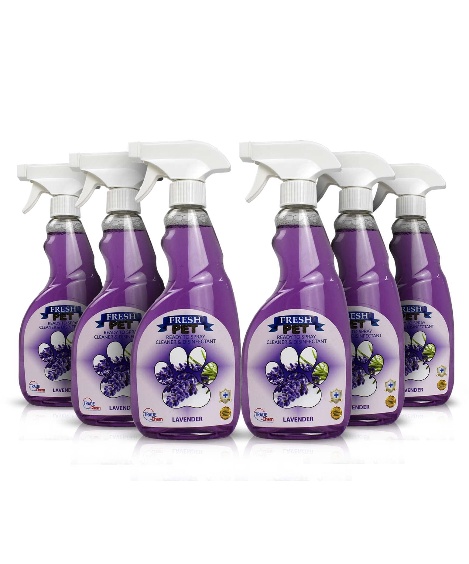 Trade Chemicals Fresh Pet Disinfectant Ready to Spray Pack 6 x 500ml (Lavender)