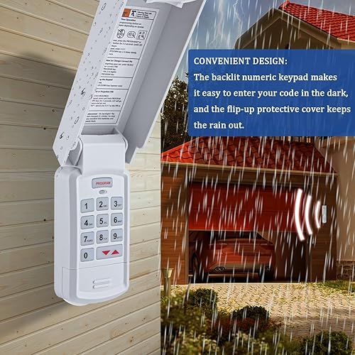 Miniatura 3 de Teclado universal para puerta de garaje GUK-R, inalámbrico para puerta de garaje, para Genie, puerta de arriba, LiftMaster, Chamberlain, Craftsman,