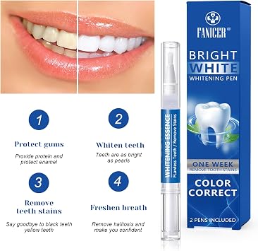 2 Count Teeth Whitening Pen, Teeth whitening Stick,Teeth White Gel, Great for Tooth Whitening, User-Friendly, Beautiful White Smile, Mint Flavor