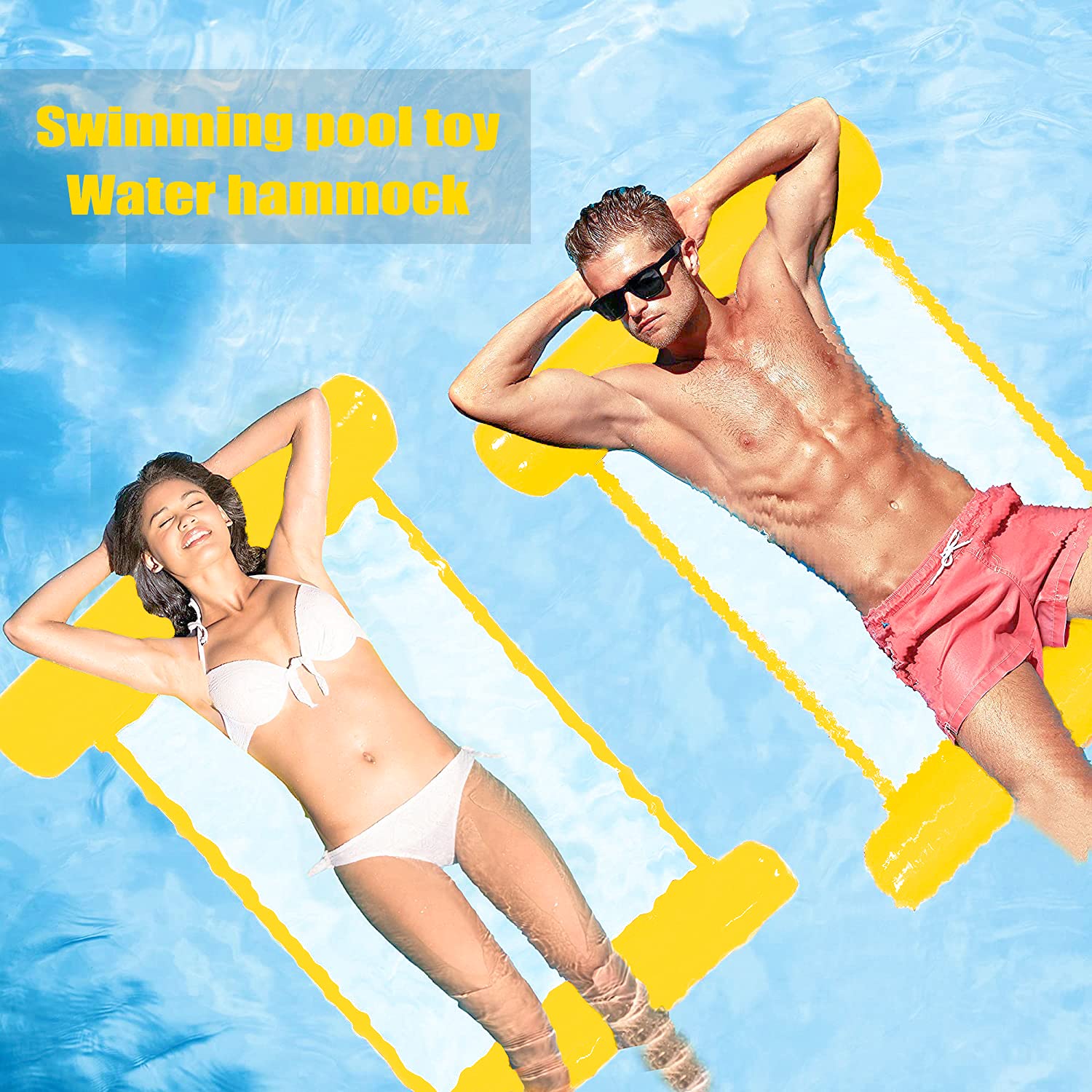 Hamaca Flotante 4 En 1 Para Piscina – Colchoneta De 130x80 Cm, Soporta 100 Kg, Se Convierte En Hamaca, Sillón Deportivo, Tumbona O Flotador, Incluye Bomba De Aire
