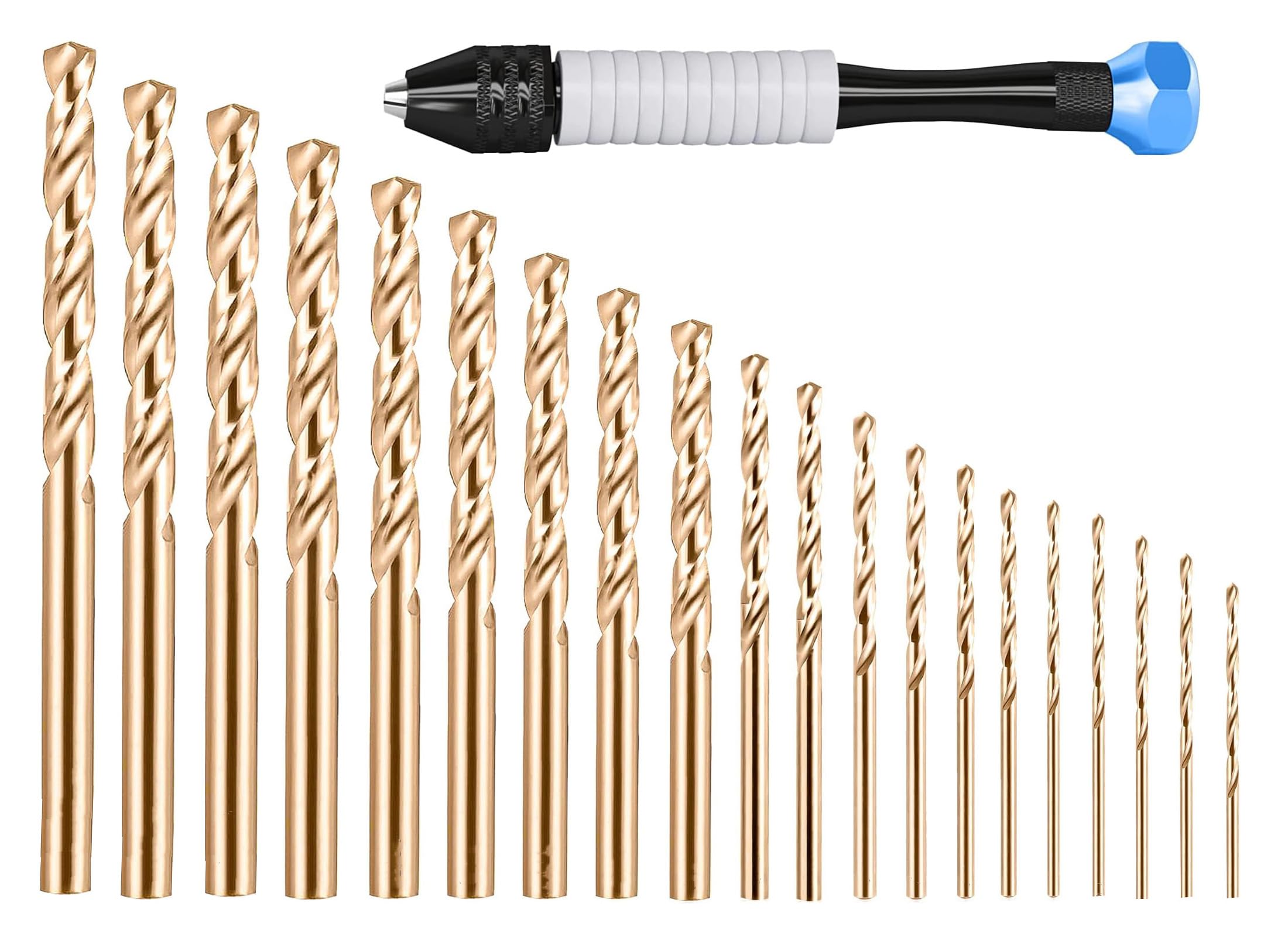 Taladro de Mano 20 piezas Brocas Helicoidales,M35 Micro Brocas HSS Taladro 0,5mm a 1,4mm e 1,5mm a 2,4mm Micro Brocas para Plástico de madera y aluminio