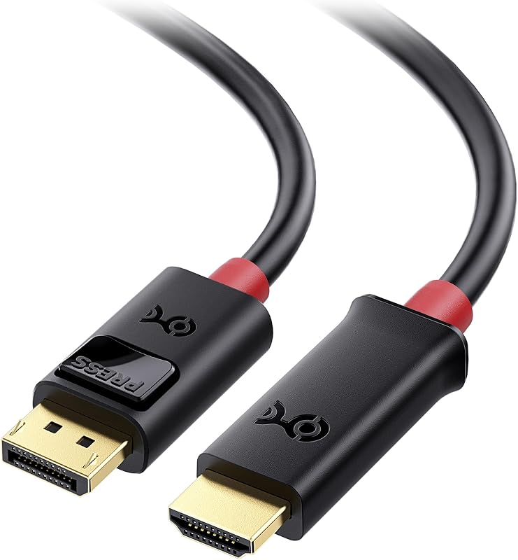 Cable Matters Cable DisplayPort a HDMI 4K unidireccional, DP a HDMI, 3 pies | Cable de conversión de Display Port a HDTV/monitor/proyector, chapado en oro
