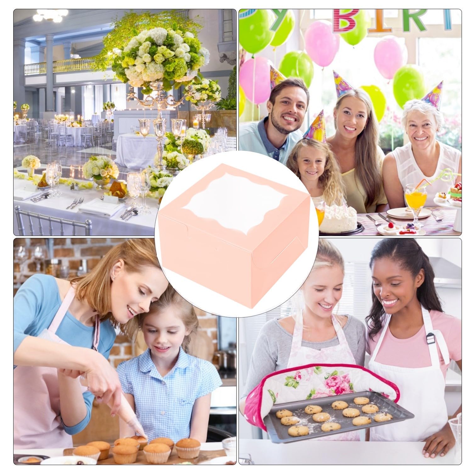 Macarondozen, 25-Delige Verpakking Koekjesdoos, Bakkerijdozen, met