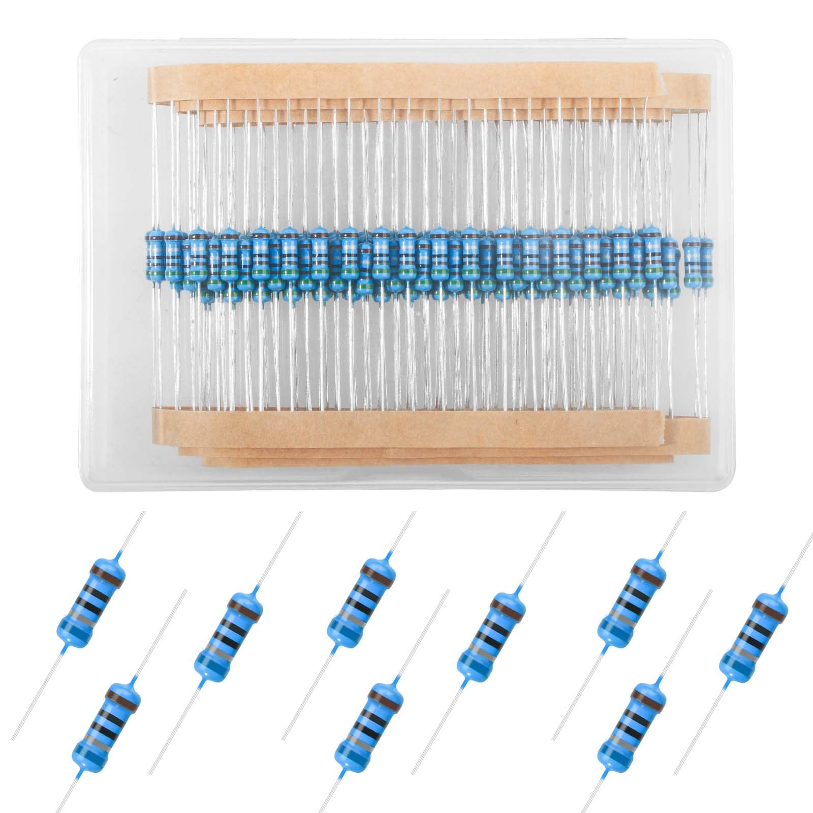 150pcs Metal Film Resistor 680 Ohm 1/2w (0.5 watt) ±1% Tolerance Fixed Resistors, Multiple Values Optional