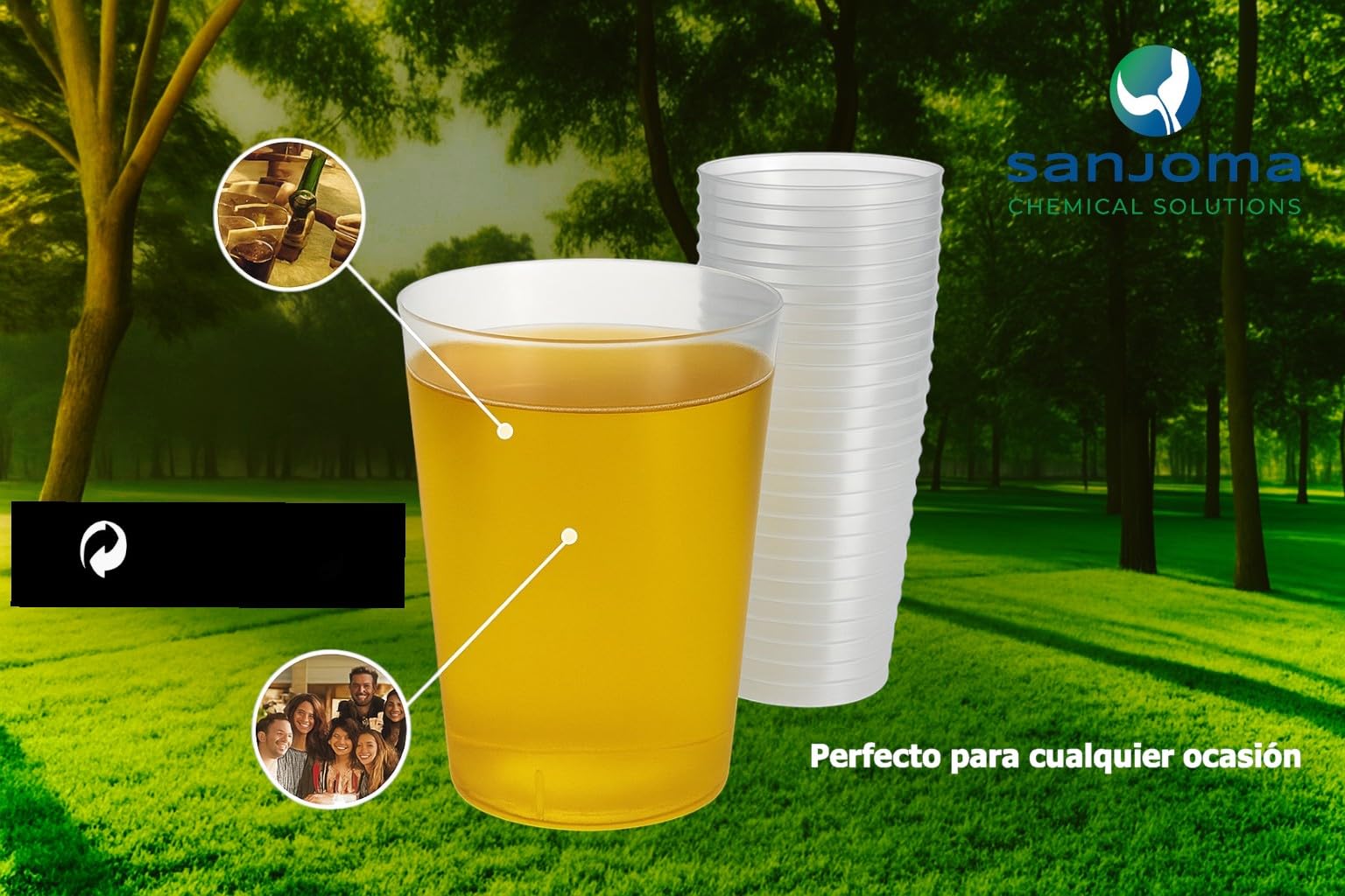 450 Vasos Reutilizables 600 ml Sanjoma | Plástico Duro y Transparente Reforzado | Resistentes y Duraderos Aptos para lavavajillas | Ideales para Cubatas, Cerveza, Sidra, Fiestas y Eventos | Sin BPA