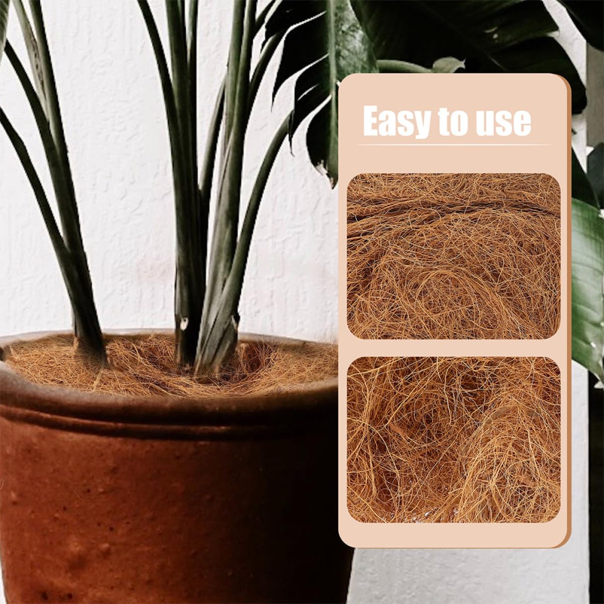 GALPADA 3 Bolsas Tierra De Fibra Natural para Macetas, Cestas De Flores y Jardinería Revestimientos De Fibra Vegetal para Plantas y Árboles