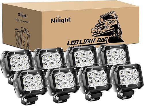 Soporte de montaje de barras de luz LED de conducción para faro de luz de niebla todoterreno Nilight, 2 piezas, 18 vatios, 1260 lúmenes, para faro