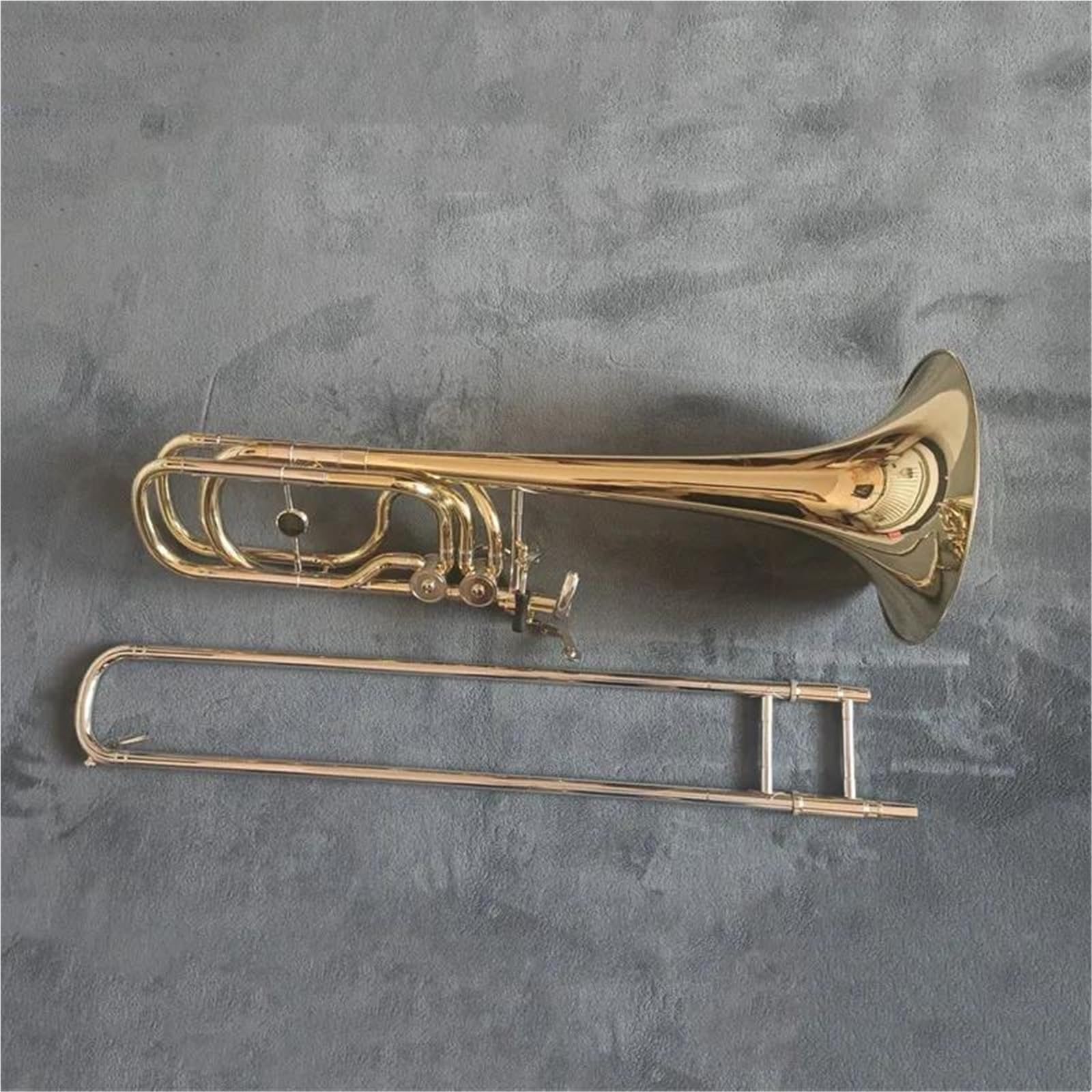 Puzon Profesjonalny Instrument Puzon Basowy Bb Z Mosiężnym Korpusem Lakierowanym Na Złoto