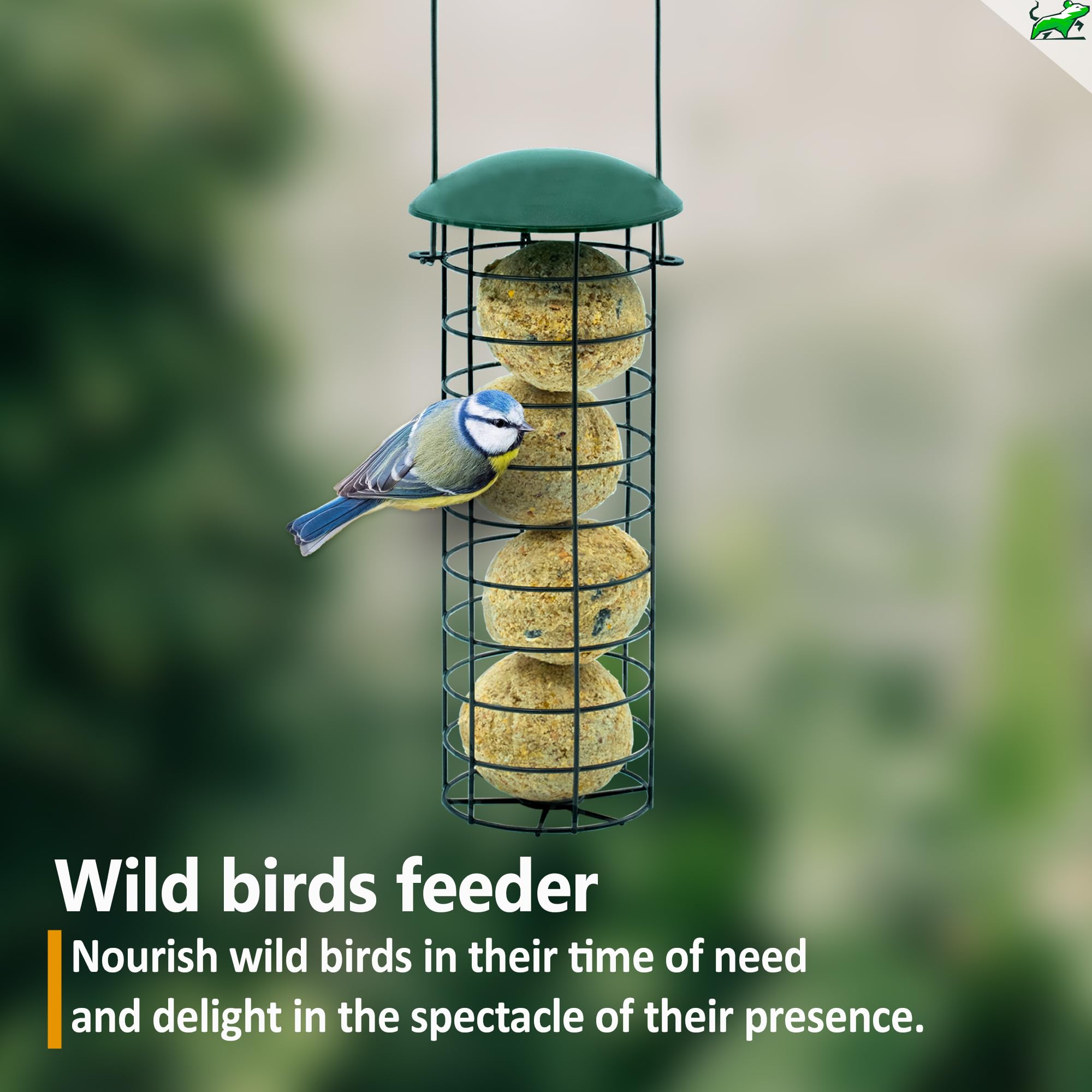 Mice&Co Fat Ball Wild Bird Feeder - Hanging Feeder Station Pre-Filled with Premium Fat Balls - Outdoor Garden Feeder - Image 2