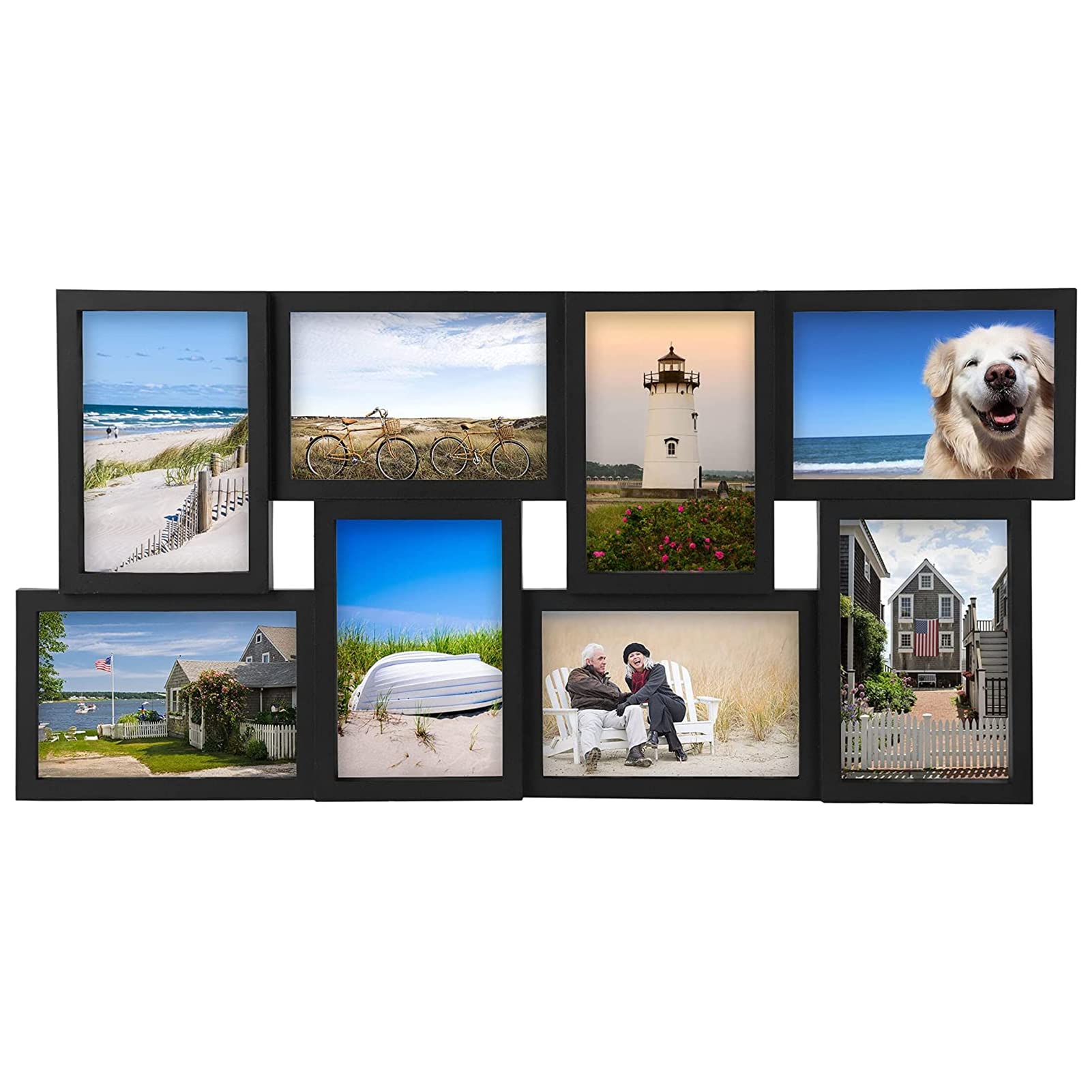 Photo Frame Collage, Multi Photo Frame for Wall Hanging, 4 x 6 Inches for 8 Photos, Multiple Picture Frame Display for Wall Personalized Gallery Home Decor