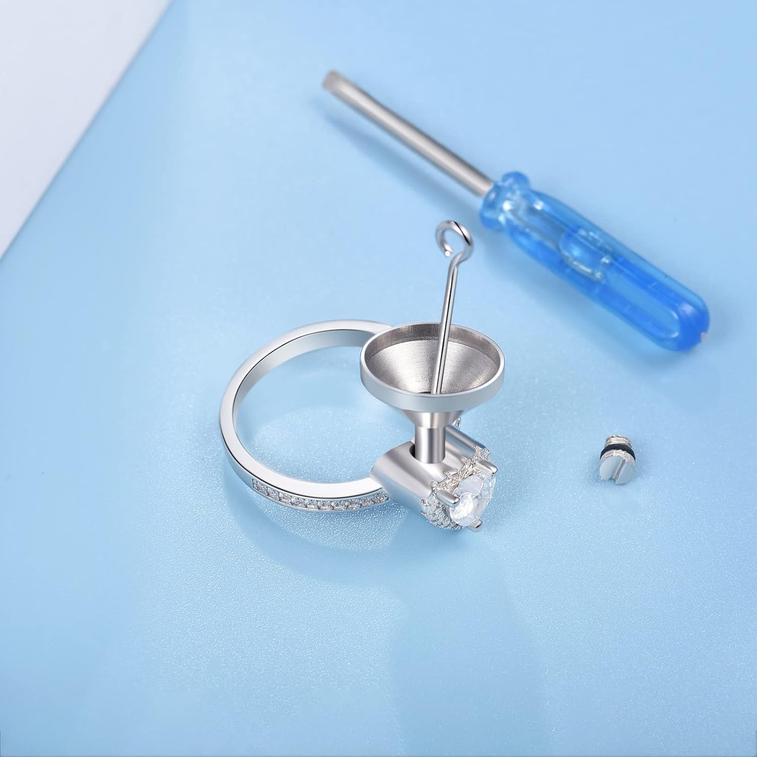 Sterling Silver Urn Ring Cremation Jewelry for Ashes Heart CZ Memorial Cremation Ring Bereavement Keepsake Jewelry for Ashes of Loved Ones - Image 5