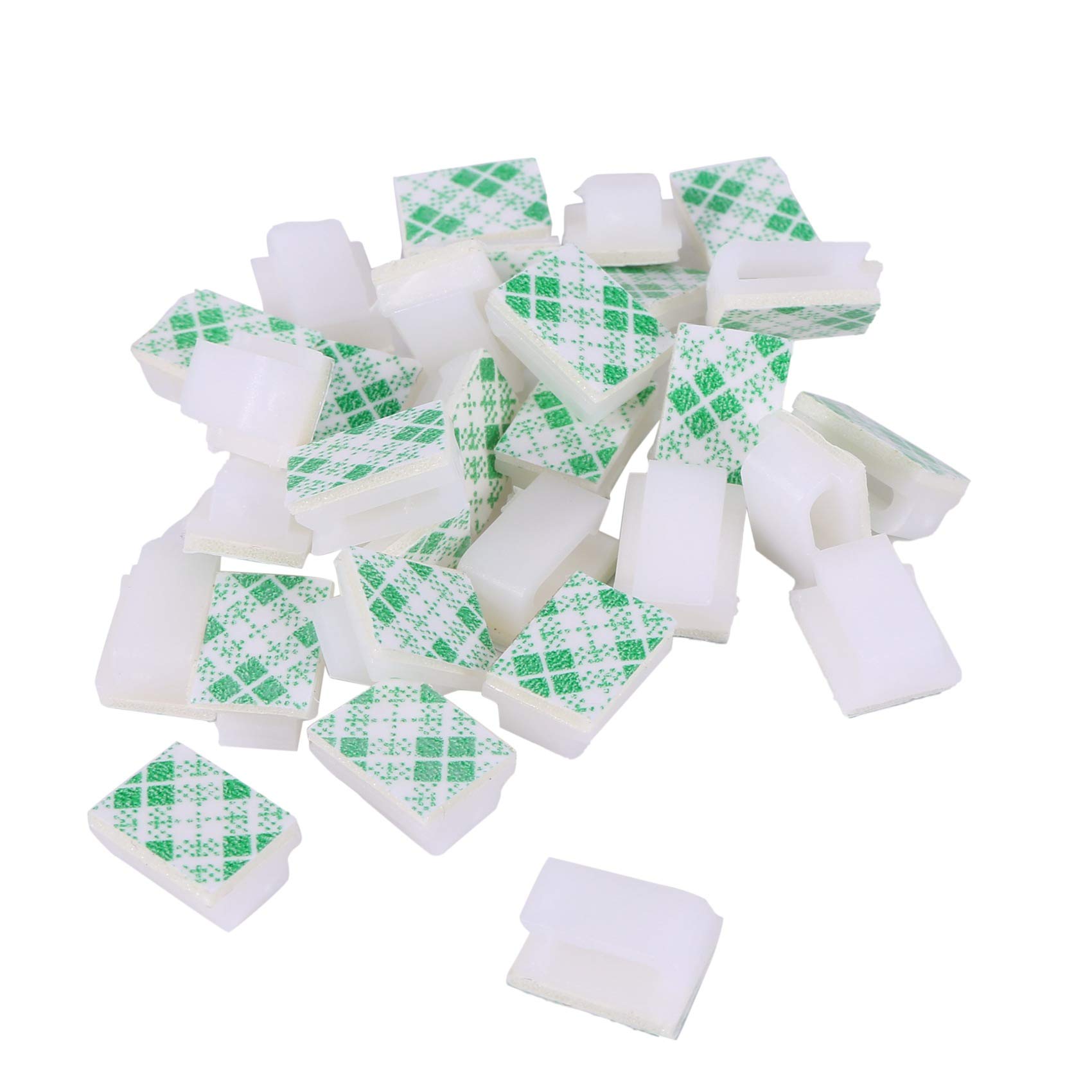 Giuneuow White 30X Cable Holder Cable Clip Cable Clamp Self-Adhesive