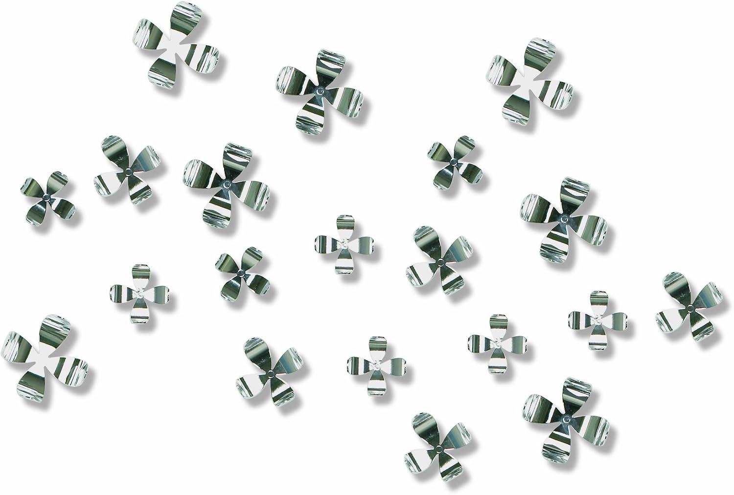 Umbra WallFlower Wall Decor Flowers, Chrome, Set of 20