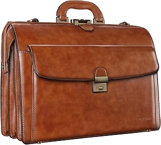 Banuce Executive Leather Briefcase for Men with Lock 15.6 inch Laptop Legal Attorney Lawyer Briefcase Business Doctor Bag ...