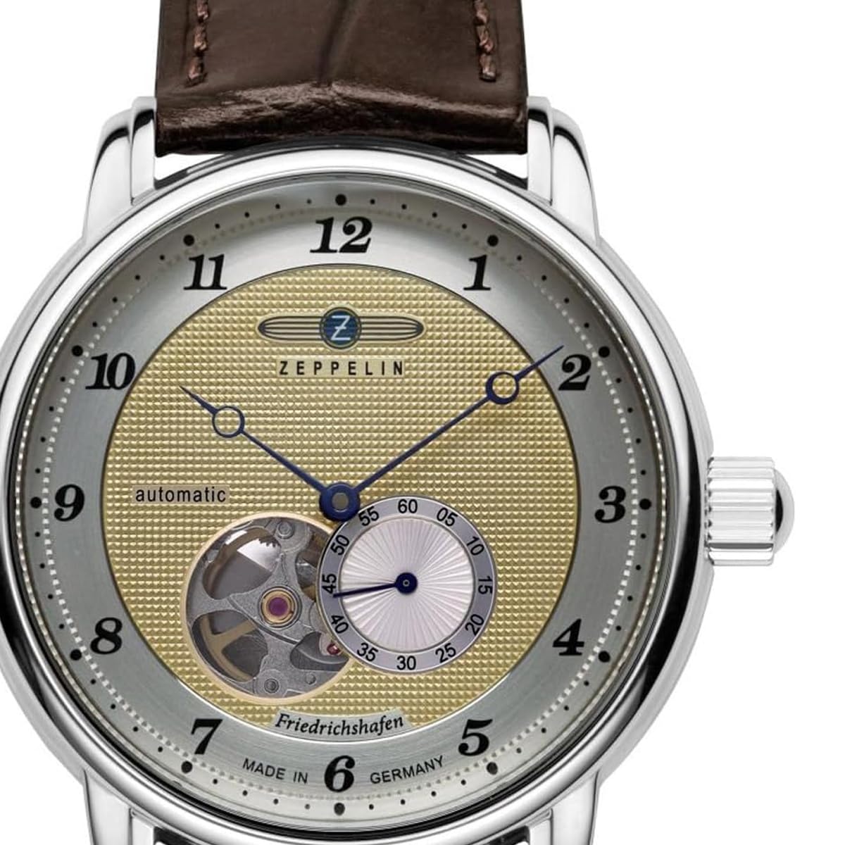 Zeppelin Herrenuhr mit Lederband Serie Friedrichshafen Automatik Open Heart 8566-5