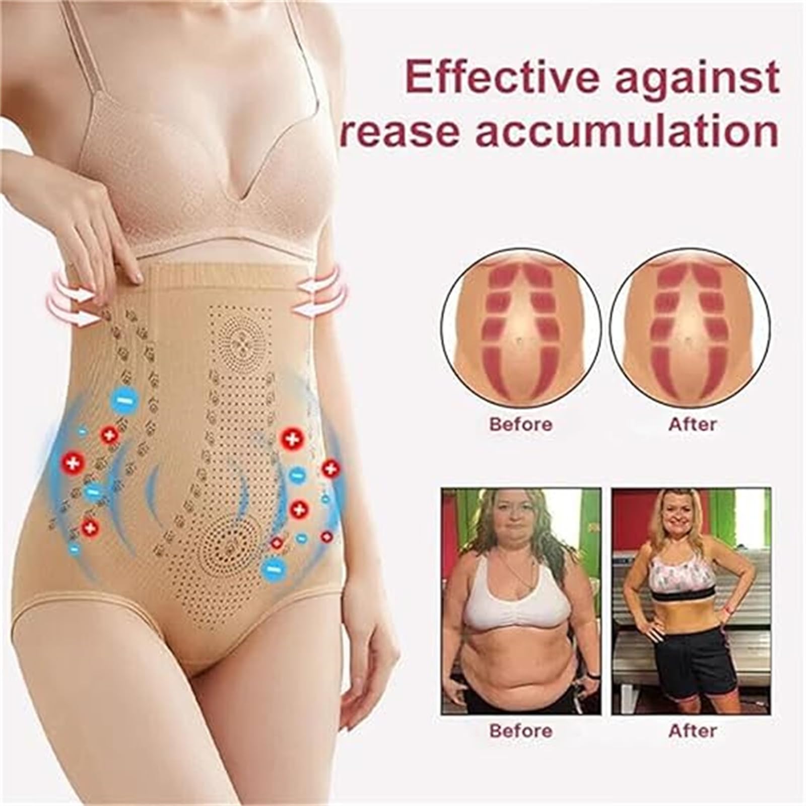 PEARLMOON Short amincissant et réparateur en fibre ionique de soie glacée pour femme, short détox et amincissant, taille haute, contrôle du ventre, raffermissant, améliore instantanément la