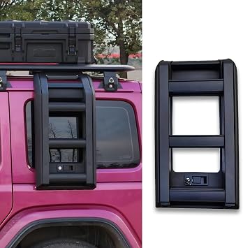 Foldable Liftable Ladder Protective Frame Fit for Jeep Wrangler JL/JLU 2018-2025 Luggage Ladder Rack Side Access Ladder Roof Rack Side Window Ladder