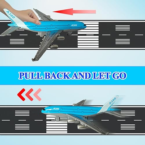 Miniatura 3 de OTONOPI Avión de juguete de metal fundido a presión, modelo avión, avión de tracción hacia atrás, aerolínea para niños, pasteles, recuerdos de