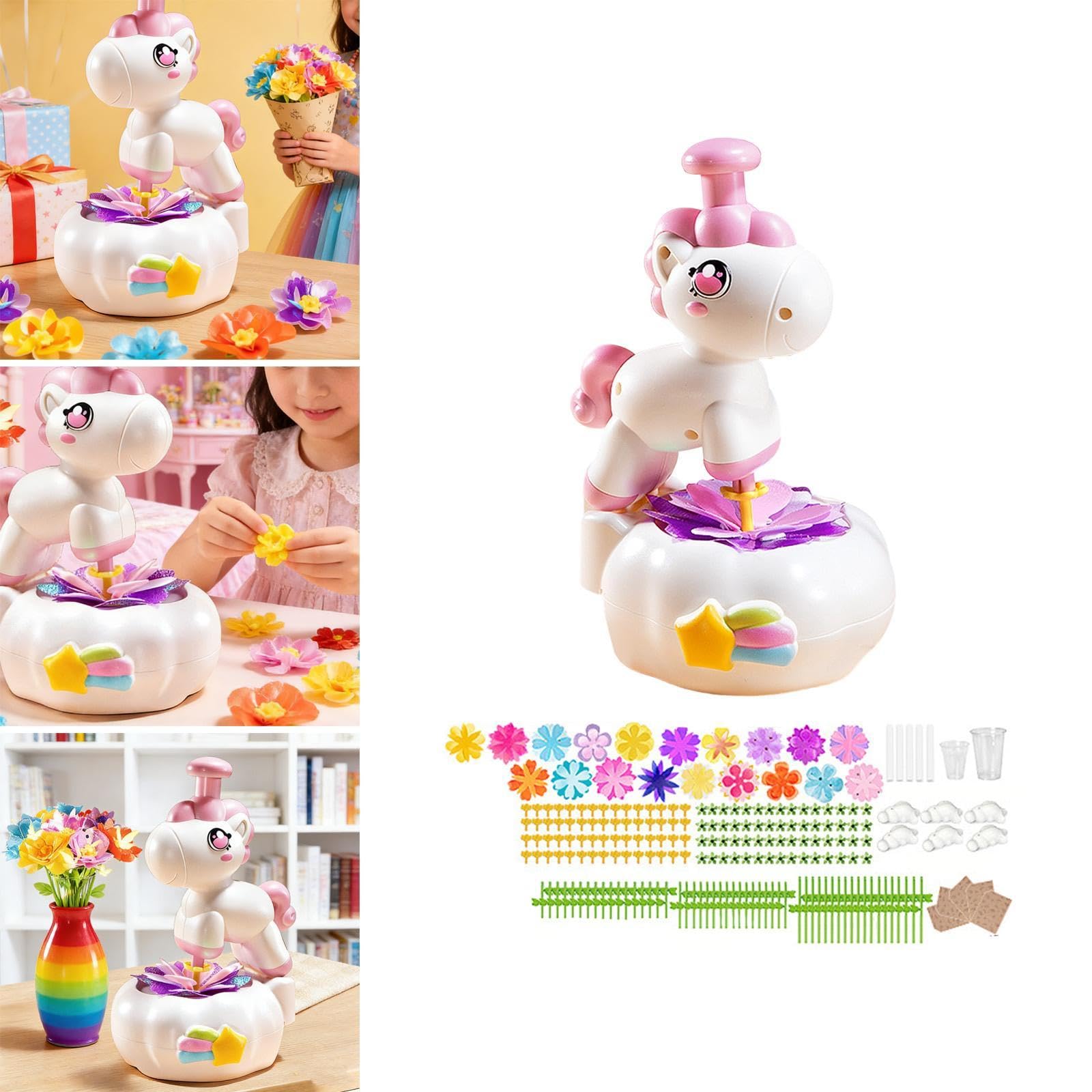 Kit Fai da Te per Bouquet di Fiori in Tessuto per Bambini, attività Creative, Gioco Educativo per Imparare Le Composizioni Floreali, Realizzato in PP, Style B
