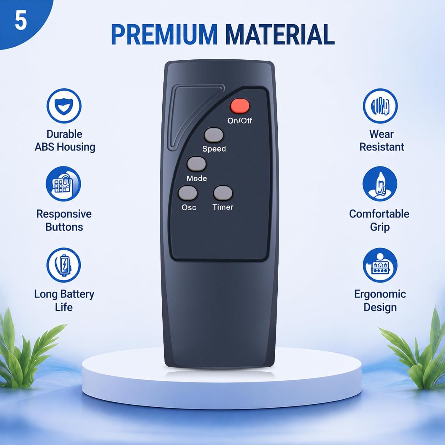 New Replacement Fan Remote Control Fit for AMZ Basics 16" Pedestal Fan FS40-10BR (60W, Black)