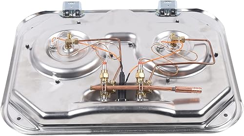 Miniatura 4 de Placa de cocina de gas, cámper, caravana, barco, quemador de caravana, estufa de gas LPG con tapa de vidrio (solo estufa de gas)