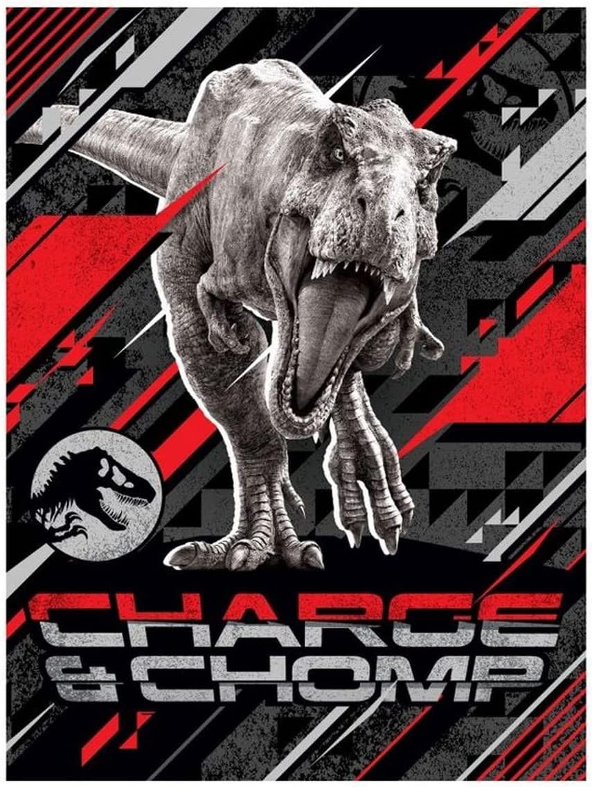 Halantex Multicoloured Jurassic World Cuddly Blanket 130 X 170 Cm Fleece Blanket Multi-Coloured