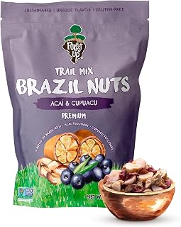 Snack Açaí Trail Mix 7 oz – The True Organic Brazil Nuts Roasted + Açaí Fruit Nibs + Cupuaçu Fruit Nibs – Nutrient-Rich and Practical Combo – Fresh, Vegan and Gluten Free – Forest Up