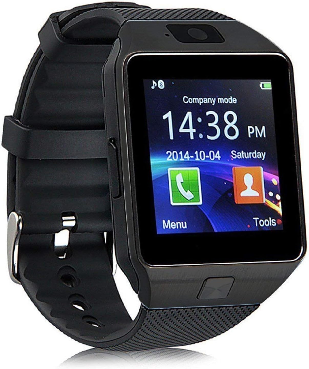 MobSpy DZ09 Smart Watch Accessories with Camera, Touch Screen, Sim Card & SD Card Support for Smartphones - Black