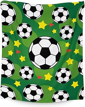 Mercuryelf Soccer Blanket Gifts, 40"x50" Funny Football Throw Blankets for Boys Kids, Cozy Lightweight Fleece Plush for Sofa Bed Room Decor
