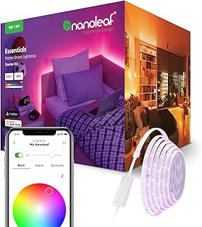 Nanoleaf Matter Essentials Lightstrip Starter Kit, 5M Smart RGBW LED Strip Light - Matter over Thread, Bluetooth Colour Ch...