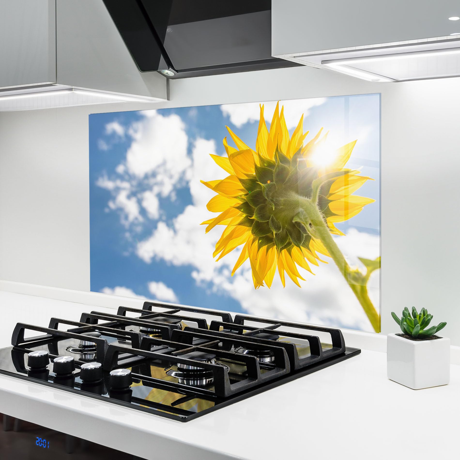 Revêtement mural en verre ARTHUB tournesol pour cuisine d'été