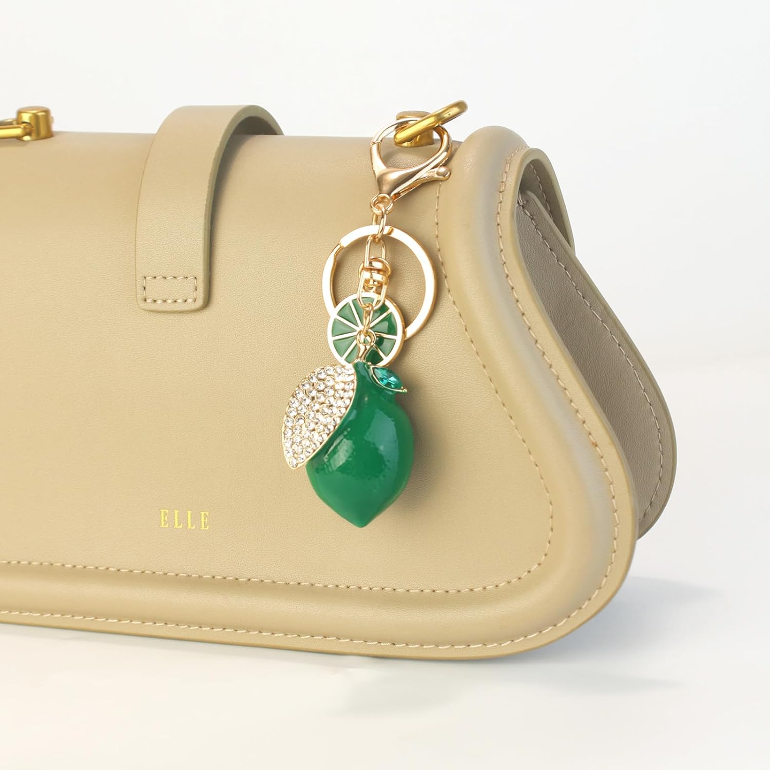 Keychain Fruit Bag Charms Purse Cute Lemon Accessories Sparkling Purse Charms for Women - Image 4
