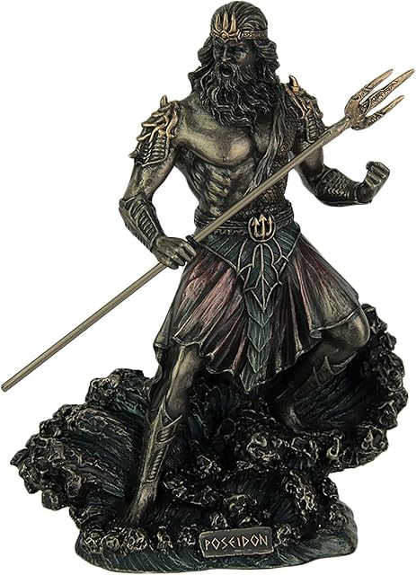 Veronese Metallic Bronze Finish Greek God Poseidon Statue