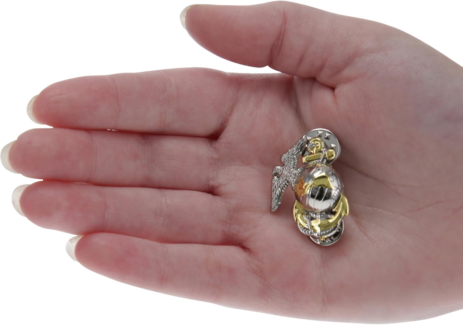 Officially Licensed United States Marine Corps USMC EGA Gold Tone and Silver Tone Left Lapel Pin (Left Pin) - Image 8