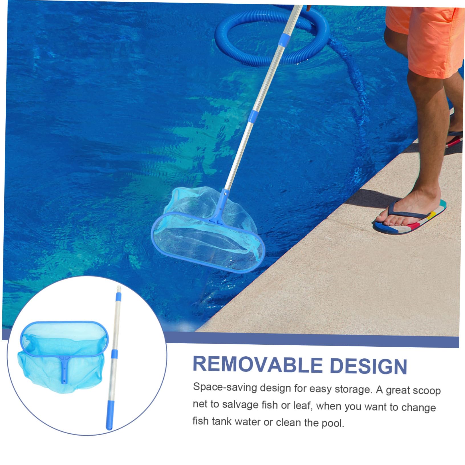 Red Recogedora de Hojas para Piscina con Varilla Telescópica 105 Cm