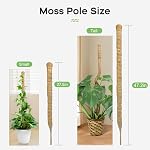 SYCARON Moss Pole, 2 PCS 28 Inches Moss Pole Sticks for Plant Support Monstera, Coco Coir Plant Support Stakes for Small Potted Climbing Plants, Indoor Plants to Grow Upwards
