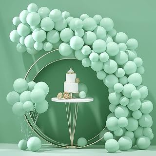 AR Giftzadda Pack of 50 Green Pastel Colour Balloons for birthday decoration, Baby Shower, Anniversary wedding Decorations, Balloons pastel Themed Decoration Items Kit (Pack of 50) (Pastel Green)