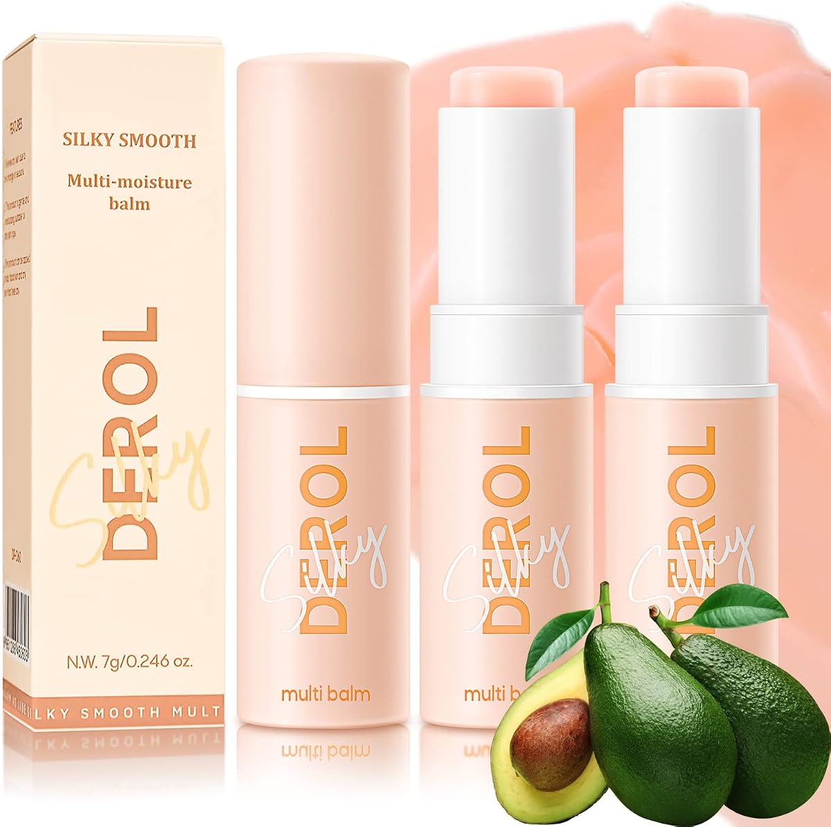 LOKFAR 2 PCS Wrinkle Bounce Moisturizing Multi Balm Stick (7g/0.246 oz) | Anti-wrinkle Face Balm Eye Balm Body Hydrating Moisturizer, Wrinkle Balm Stick Face Skin Collagen Moisturizer for Dry Skin