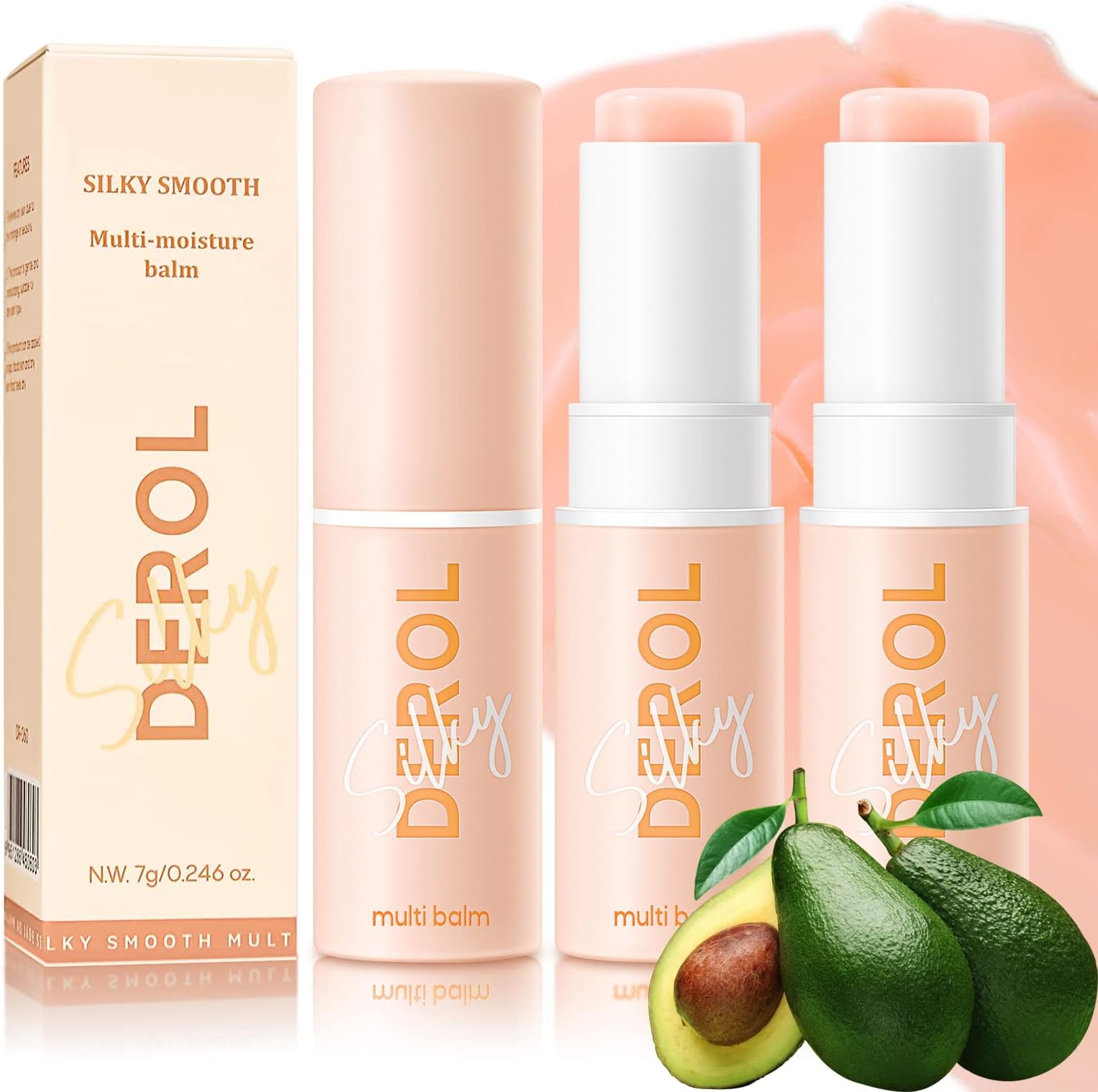 2PCS Wrinkle Repair Moisturizing Multi Balm Stick, Anti-wrinkle Face Balm Eye Balm Body Hydrating Face Moisturizer, Wrinkle Balm Stick Face Skin Collagen Moisturizer for Dry Skin (7g/0.246 oz)