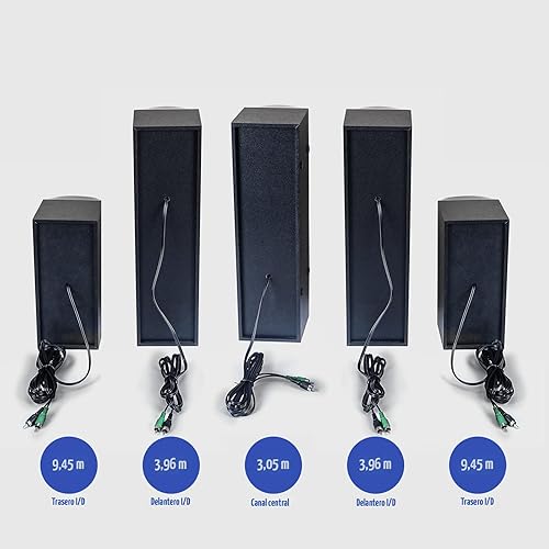 Miniatura 8 de Bobtot Sistemas de cine en casa Altavoces de sonido envolvente – 1200 vatios subwoofer de 10 pulgadas 5.1/2.1 canal de audio estéreo con entrada