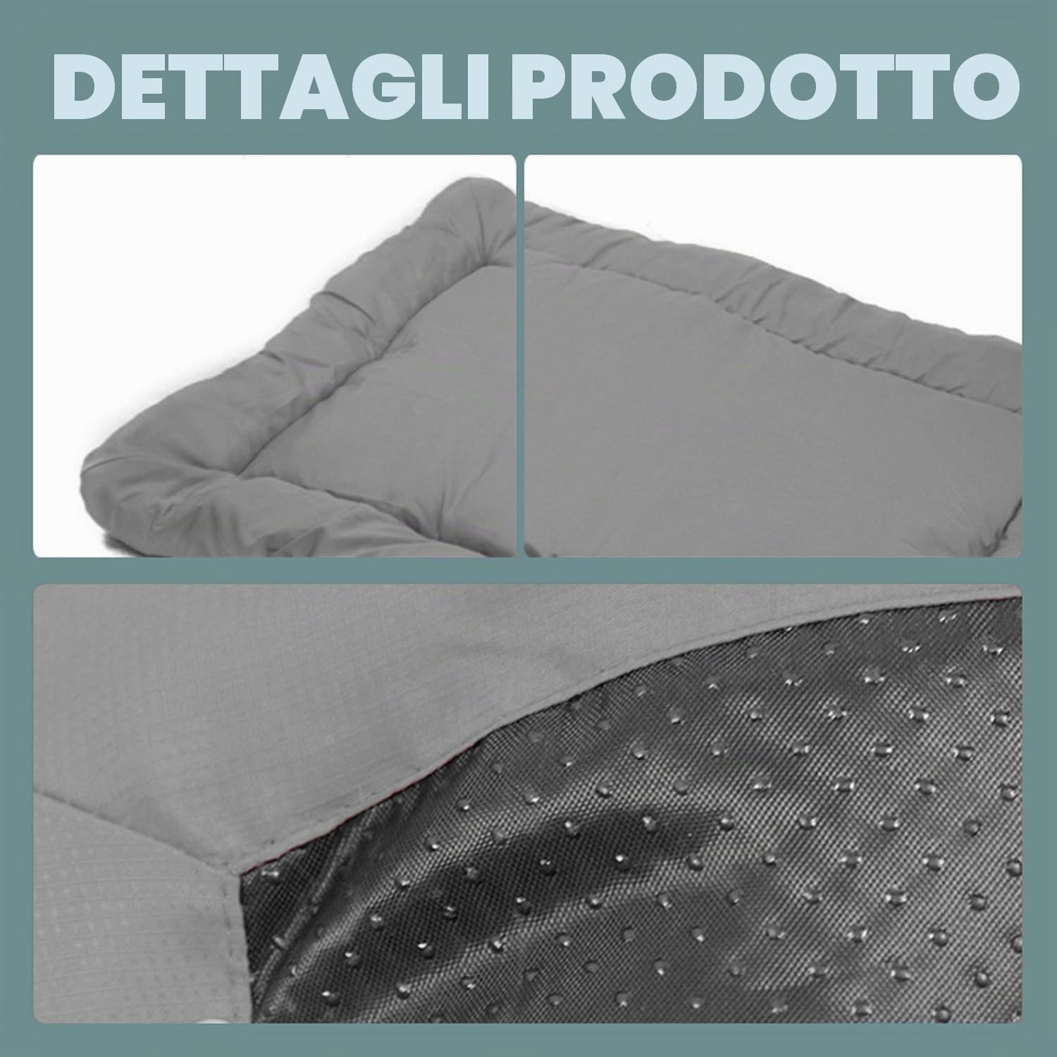 Northogo Letto portatile per cani, impermeabile, pieghevole, per viaggi all'aperto, scatola per cani, 90 x 60 cm, grigio