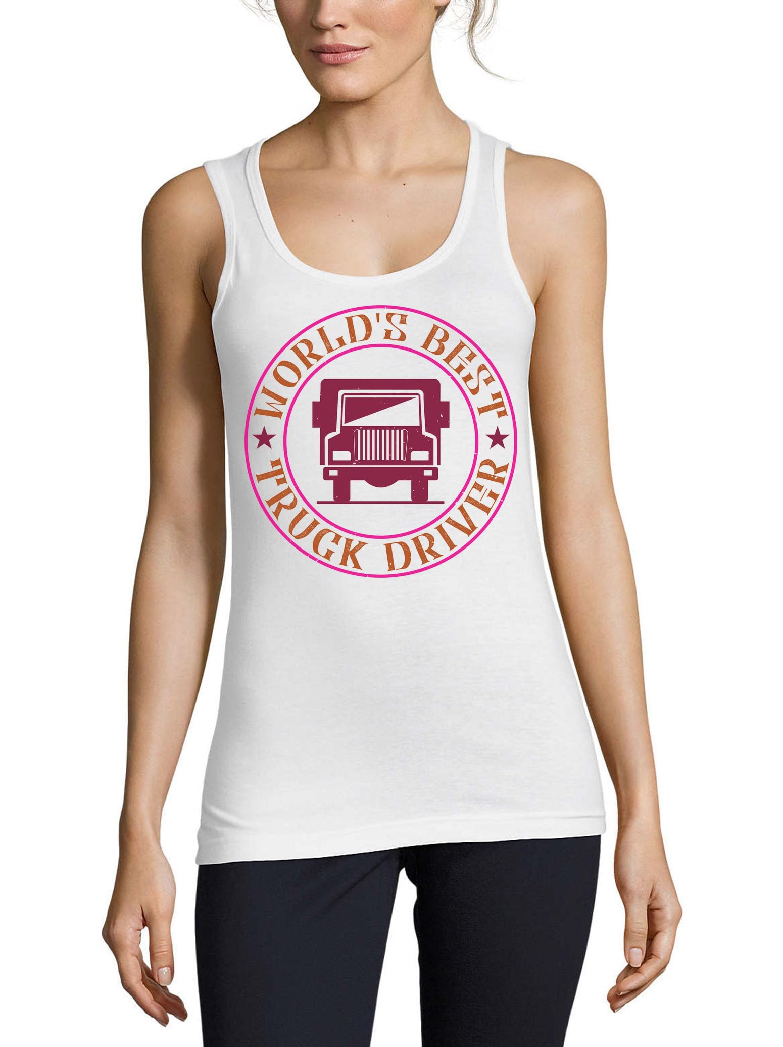 Camiseta de camión para mujer Atspauda de algodón en color blanco 3