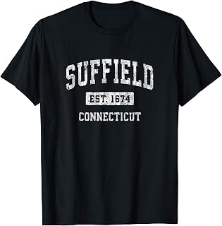 Suffield Connecticut CT Vintage Sports Established Design T-Shirt