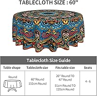 Vista 77 de YETTA YANG Paño de Mesa Redondo de Dulce de Chupachups Gótico en Negro y Blanco de 60 Pulgadas, Cubierta de Mesa Decorativa de Tela para Mesas