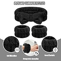 Vista 5 de Juego de lavado facial – diadema, pulseras con soporte, toallas de muñeca de spa absorbentes de microfibra