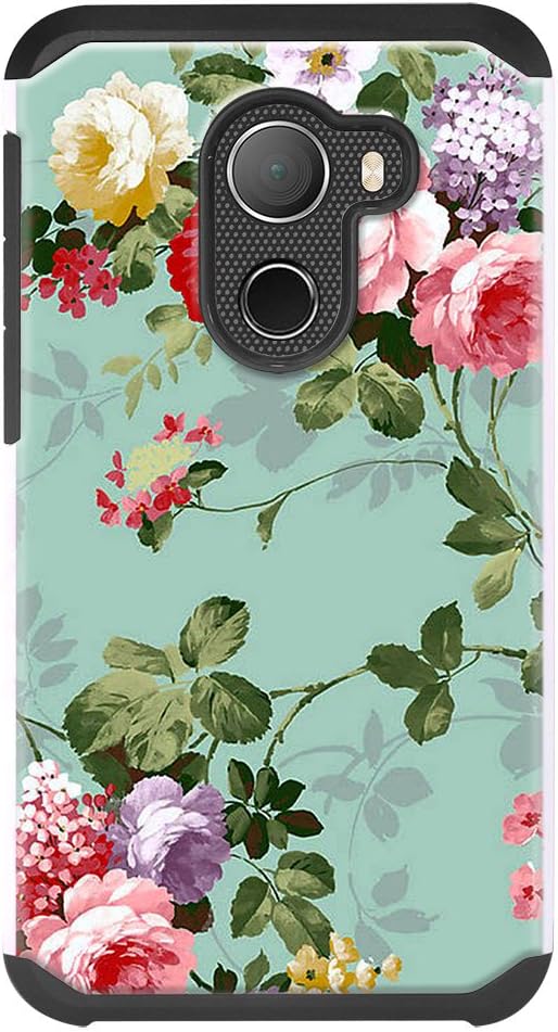 Lacass Jitterbug Smart 2 Case, Shock Absorbing Tough Rugged Protection Dual Layer Protector Hybrid Case Cover for Jitterbug Smart2 (Peony)