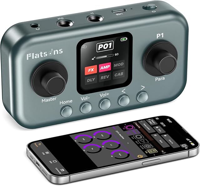 P1 Portable Multi Effects Guitar Pedal, Rechargeable with 80+ Effects